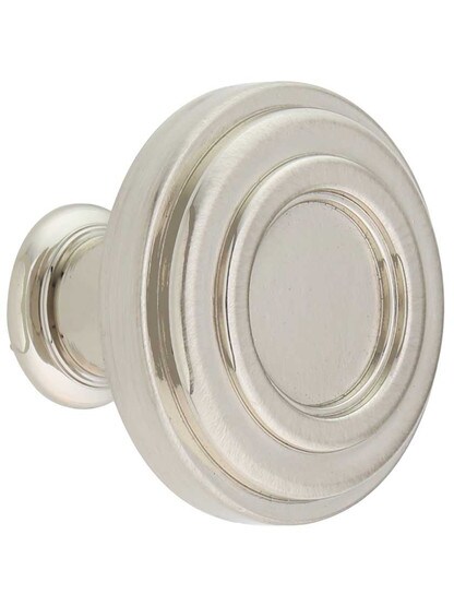 Lafayette Ringed Cabinet Knob - 1 3/8 inch Diameter in Satin Nickel.